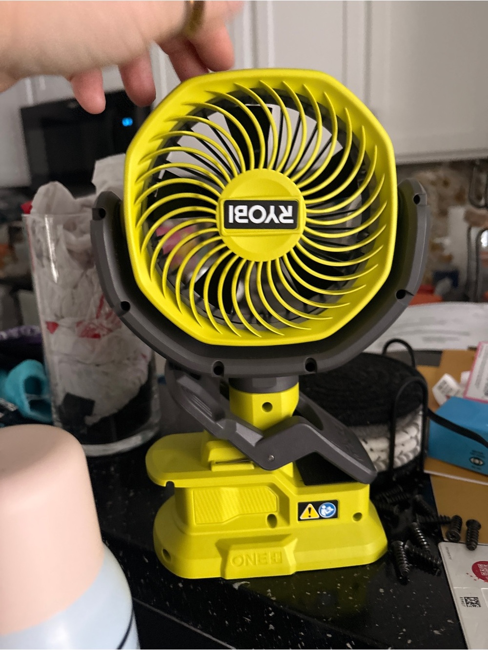 RYOBI green Portable Clip-On Jobsite Fan